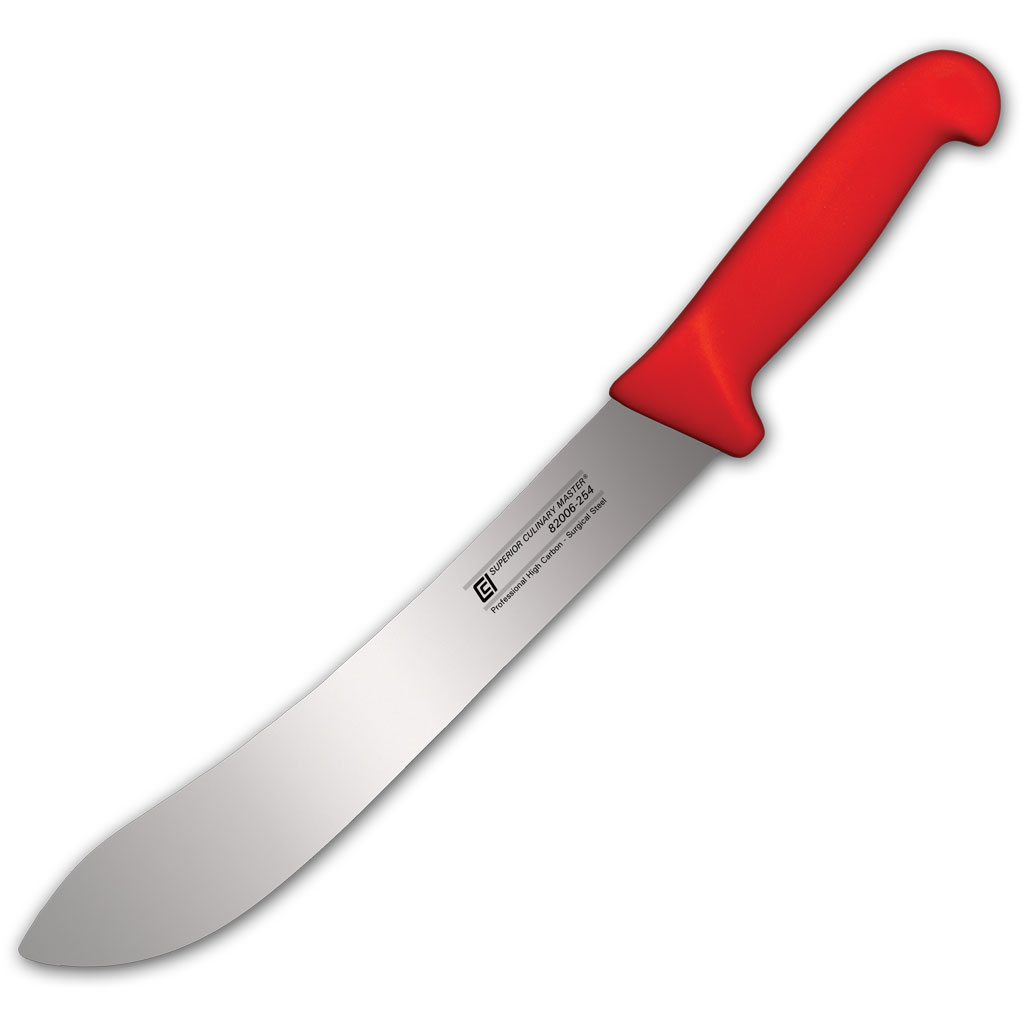 10" Butcher Knife, Red Handle