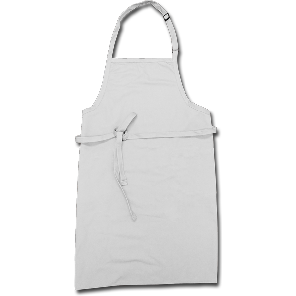 Bib Apron, White with adjustable neck band