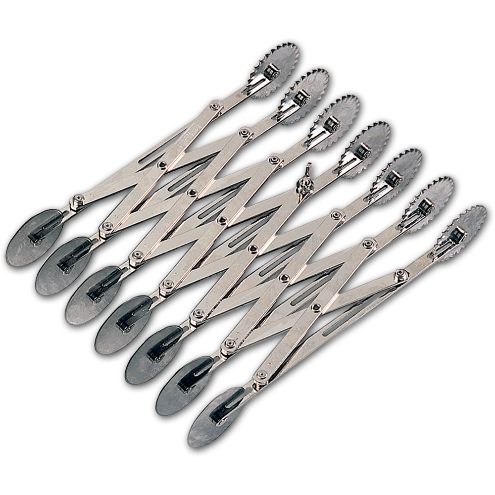 Expandable Dough Wheels - 7 Wheels, Plain & Serrated